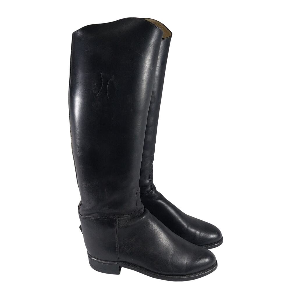 THE BOND BOOT CO.! BLACK GENUINE LEATHER AUTHENTIC RIDING BOOTS! SZ 7D